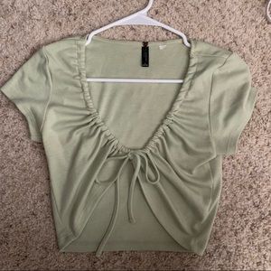 Green crop top